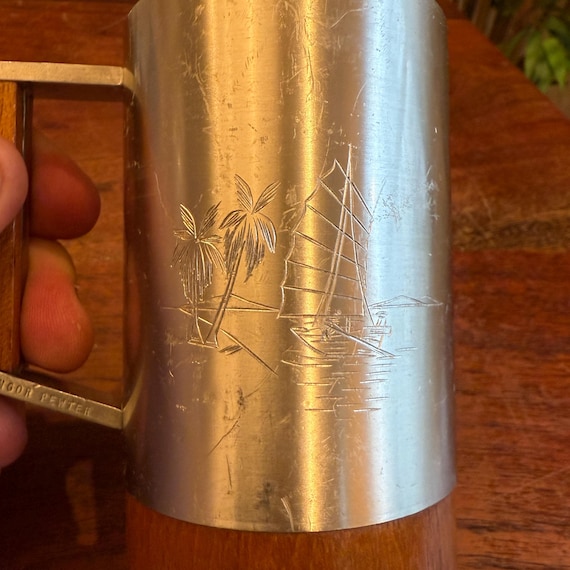 Vintage Royal Selangor Pewter & Teak 12 Oz. Drinking Tankard