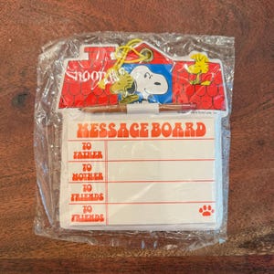 Vintage c. 1965 Unopened Snoopy & Woodstock Vinyl and Paper Notepad Message Board with Pencil  by Butterfly Originals - Peanuts Gang Cartoon