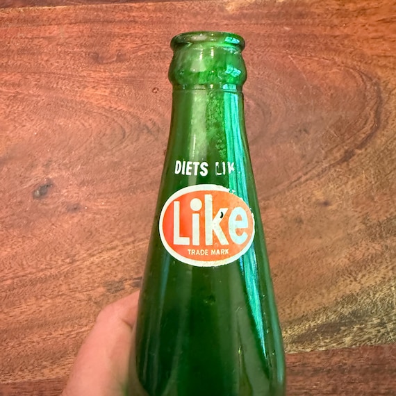 Vintage 1970s Diet Like Emerald Green Soda Pop Bottle - Retro 70s