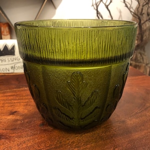 Vintage c. 1976 FTD Green Glass Bowl Vase - Vintage 1970&#39;s Green Glass Vase - Vintage 1970&#39;s Green Glass Bowl - Vintage 1970&#39;s Bowl