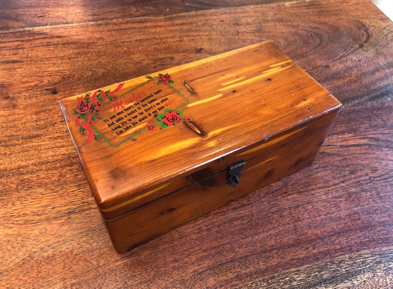 Mid Century MOTHER Cedar Keepsake Box FFA Camp Lake of the Etsy