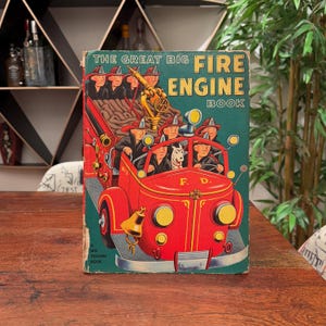 Mid Century c. 1950 The Great Big Fire Engine Hardback Storybook - Pictures by Tibor Gergley - Fireman Firefighter Fireman Children&#39;s Book