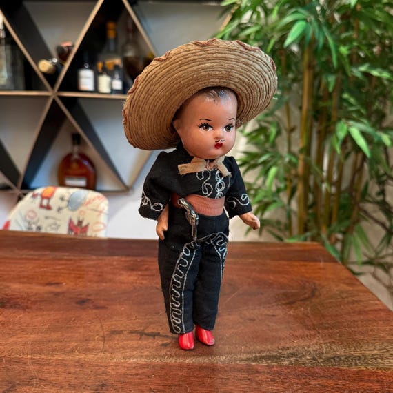 Vintage 1940's Mexican Boy Man Mariachi Vaquero Composite