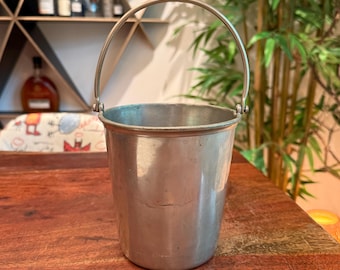 Antique Pewter by Rice Ice Bucket with Handle - # 523 - Vintage Pail Barware Bar Decor - Bernard Rice's Sons, Inc. New York