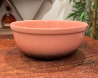 ヴィンテージ Hyalyn USA ピンク 陶器ボウル J-12 リブ付きベース