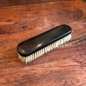 Mid Century Howard Karibrose Pure Bristle Shoe Shine Brush - Vintage Shoe Shining Tool - Shoe Shine Equipment - Horsehair Lint Brush