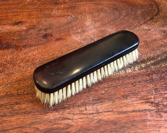 Mid Century Howard Karibrose Pure Bristle Shoe Shine Brush - Vintage Shoe Shining Tool - Shoe Shine Equipment - Horsehair Lint Brush