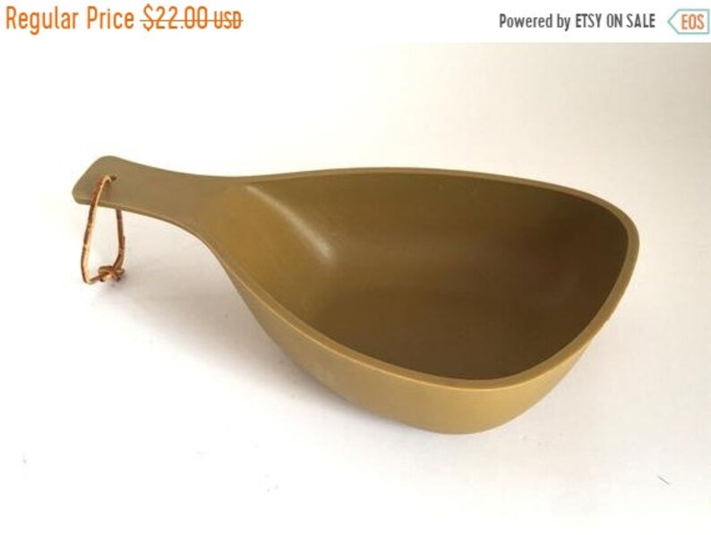 Sale Vintage 1960/'s Grainware Olive Green Serving Snack Bowl