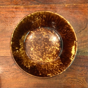 Antique 1800&#39;s Spongeware 12&quot; Stoneware Serving Bowl - Vintage Farmhouse Kitchen Decor - Sponge Ware Dish - Rustic Cabin Lake House Decor