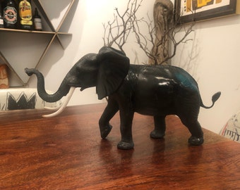 Vintage 13.5" Hard Rubber Elephant Toy - Vintage African Animal - Vintage Zoo Animal Toy - Vintage Jungle Animal Toy - Vintage Elephant