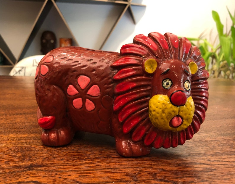 Sale Vintage 1960’s Ceramic Lion Piggy Bank | Etsy