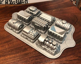 Vintage Nordic Ware Non-Stick 9 Section Train Cake Pan - Nordic Ware Train Cake Pan - Nordic Ware Train Cake Mold Nordic Ware Cake Pan