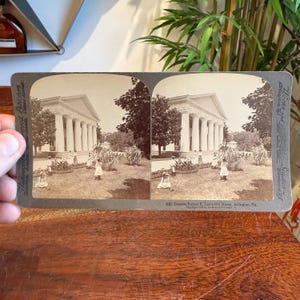 Antike c. 1903 General Robert E. Lees altes Haus Arlington Virginia Stereoskop Fotografie Karte von Underwood & Underwood Verlage