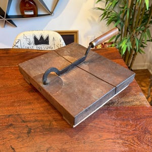 tobacco farming tools Antique 1800's Tobacco Cutter With Hinged Iron & Wood Chopping Knife - 19th  Century Tobacciana Farming Tool - Farmhouse Farm Kitchen Decor