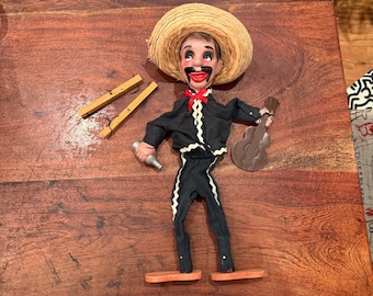 ピエロ 南西メキシコ マリオネット 紙張り子人形 ヴィンテージ