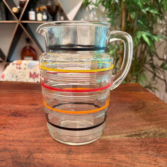 ベルギー製ガラス アールデコ アンティークジャグ ガラスおしゃれ 工芸品