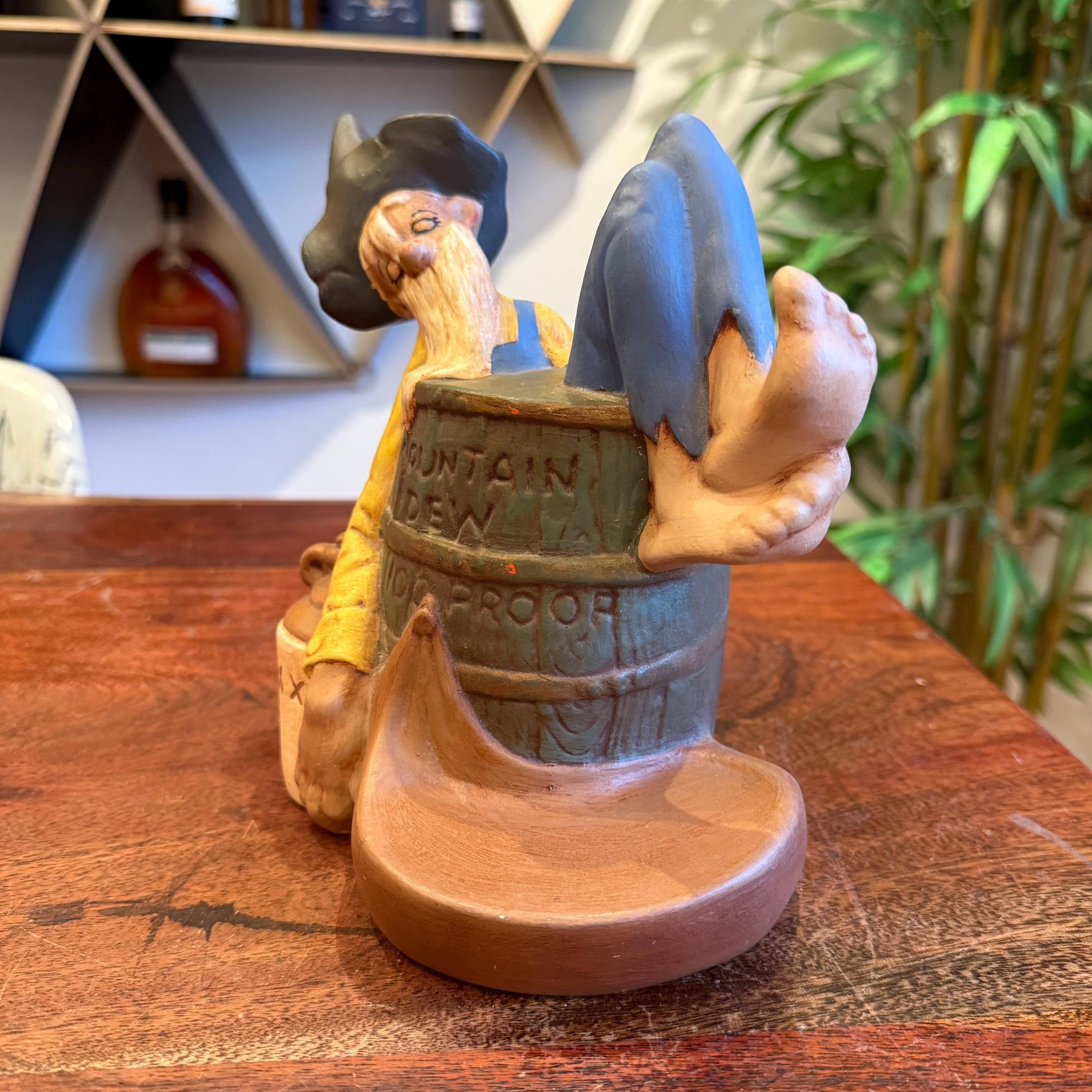 Vintage 1970's Hand Painted Hillbilly Mountain Man & Mountain Dew