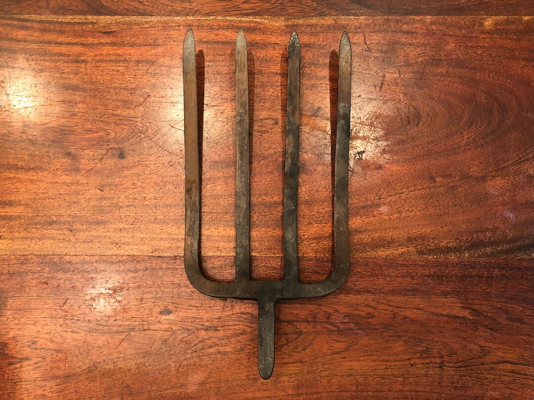 Antique 4 Prong Iron Pitchfork Head Vintage Rustic Farmhouse Etsy