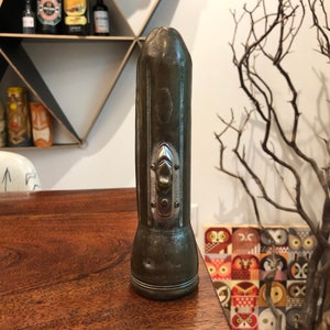 Mid Century Art Deco Style Metal RAY-O-VAC Flashlight - Doesn&#39;t Work - Vintage Camping Decor - Art Deco Home Decor - Metal Art Part
