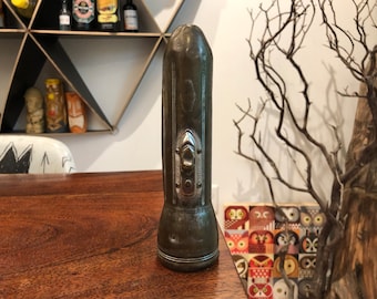 Lampe de poche RAY-O-VAC en métal de style Art déco du milieu du siècle - ne fonctionne pas - décoration de camping vintage - décoration d'intérieur art déco - pièce d'art en métal