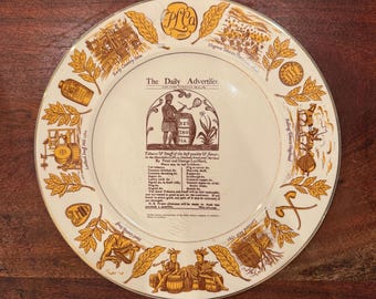 Mid Century c. 1954 Night of Stars Lorillard Tobacco Company The Daily Advertiser Souvenir Limited Edition Collectible Transferware Plate