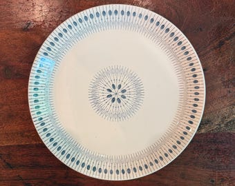 Mid Century Modern NORWEGEN Starburst Zenith / Zenit Muster 24 cm großer Speiseteller von Egersund Fayancefabrik