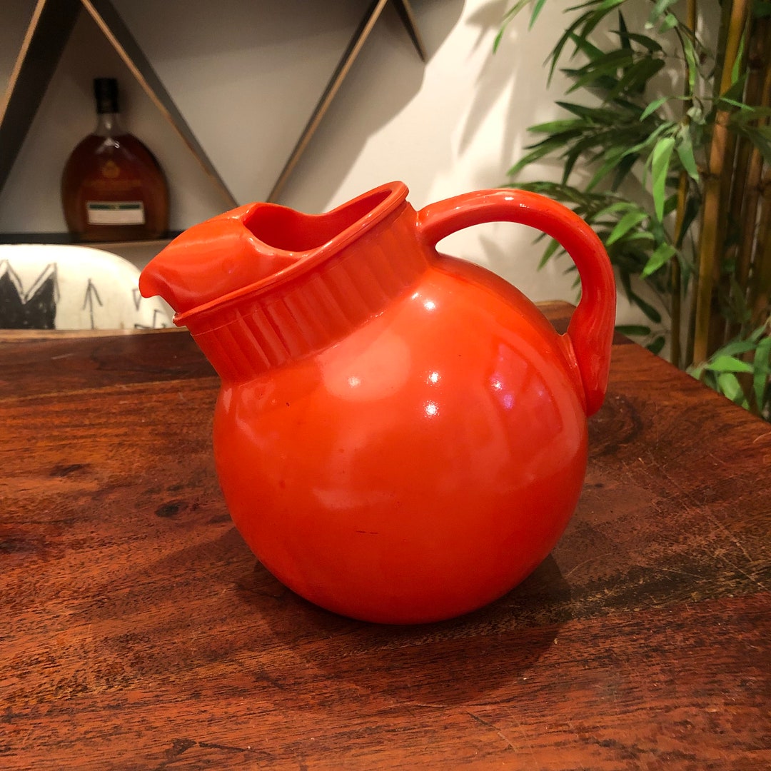Mid Century 1940's Anchor-hocking Fire-king Bright Orange 5 Cup Ball ...