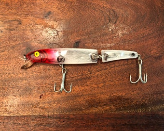 Antique L Cooper Wooden Fishing Lure, Vintage Large L Cooper Wooden Lure,  Glass Eyes, 3 Hooks, Stamford, Conn, USA 