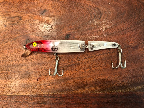 Vintage Red & White Large Fishing Lure Scandinavian Fisherman Lure