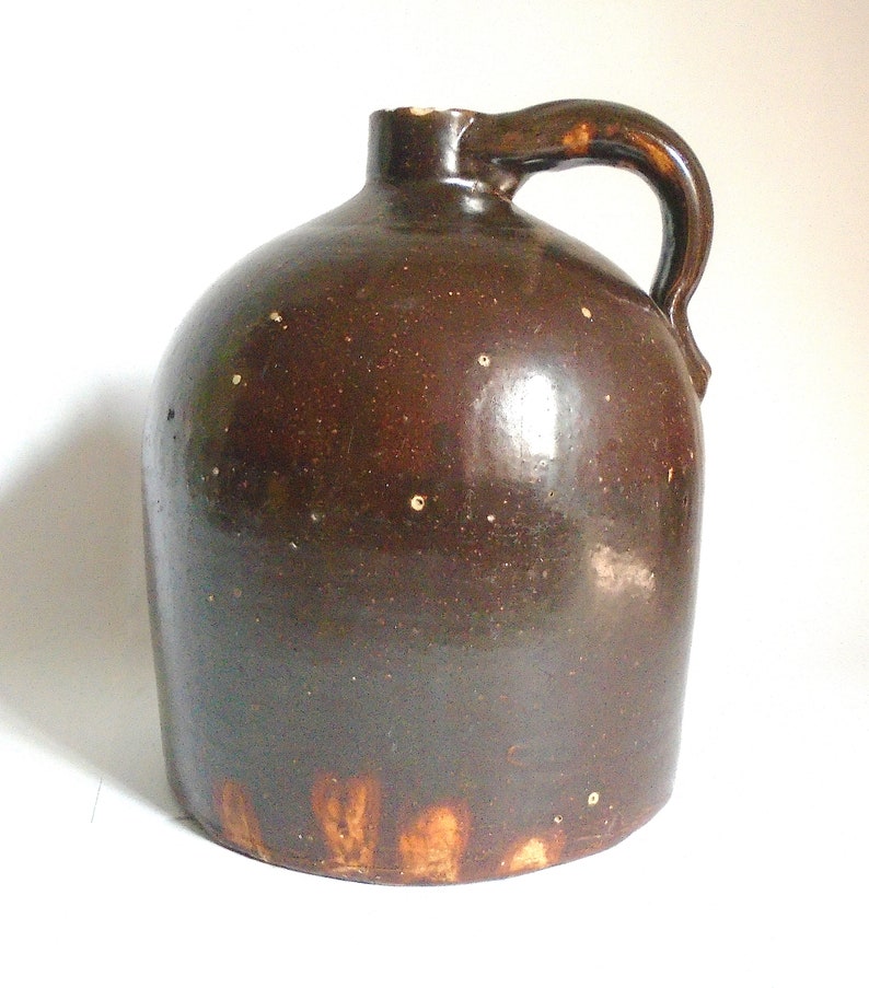 Sale Antique Brown Stoneware Jug Etsy