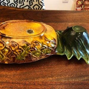 Mid Century Metlox Poppytrail Pineapple Chip & Dip Bowl - Metlox Poppytrail Bowl - Vintage Pineapple Decor - Vintage Chip and Dip Bowl