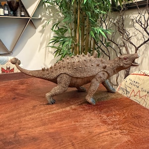 Vintage Hard Rubber 16&quot; Pinacosaurus Dinosaur Toy - Retro Herbivore Dino Prehistoric Animal Action Figure - Boy&#39;s Gift Boy&#39;s Room Decor