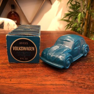 Vintage 1970's AVON Blue Volkswagen Beetle Spicy After Shave Glass ...