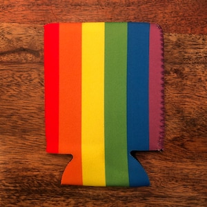 Gay Pride Flag Insulated Beer Can Cozy / Gay Pride Flag Beer Bottle Cover - LGBTQ Decor - Pride Flag Beer Bottle Cozy - Rainbow Flag