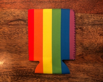 Gay Pride Flag Insulated Beer Can Cozy / Gay Pride Flag Beer Bottle Cover - LGBTQ Decor - Pride Flag Beer Bottle Cozy - Rainbow Flag
