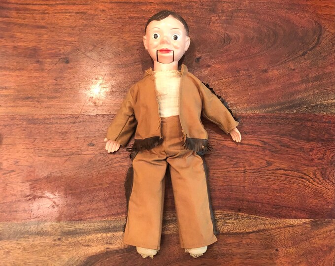 Mid Century Charlie Mccarthy Western Ventriloquist Dummy Doll Edgar Bergen Doll Vintage