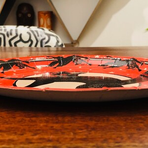 Vintage Halloween Black Cat Mid Century Reproduction Paper Plate - 9.25" wide - Vintage Halloween Decor - Vintage Halloween Decoration image 4