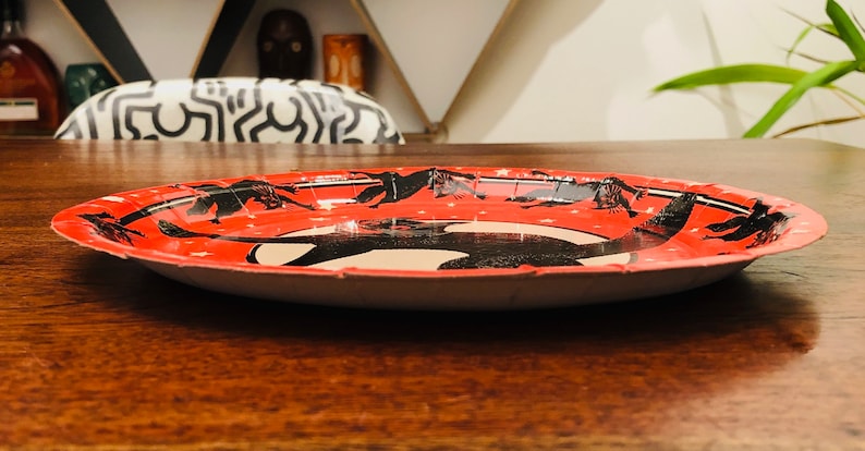 Vintage Halloween Black Cat Mid Century Reproduction Paper Plate - 9.25" wide - Vintage Halloween Decor - Vintage Halloween Decoration image 4