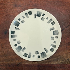 Piatto da insalata/pane/dessert Nikko Double Phoenix Ironstone Patio Gray da 6,5" in stile Mid-Century Modern anni '60 - Piatto vintage in ceramica MCM