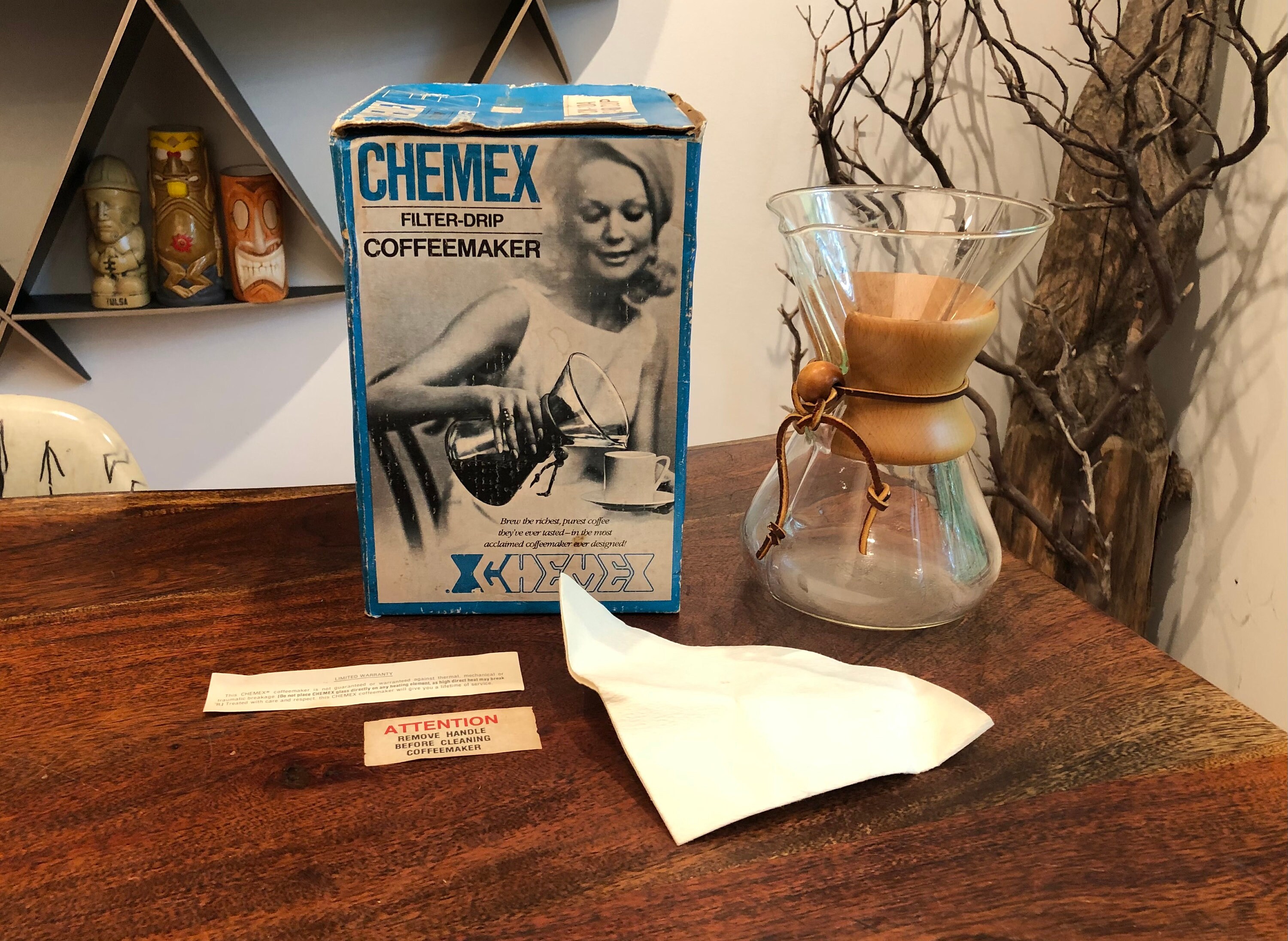 Chemex Glass Pour Over Drip Coffee Maker Carafe Decanter 40 oz