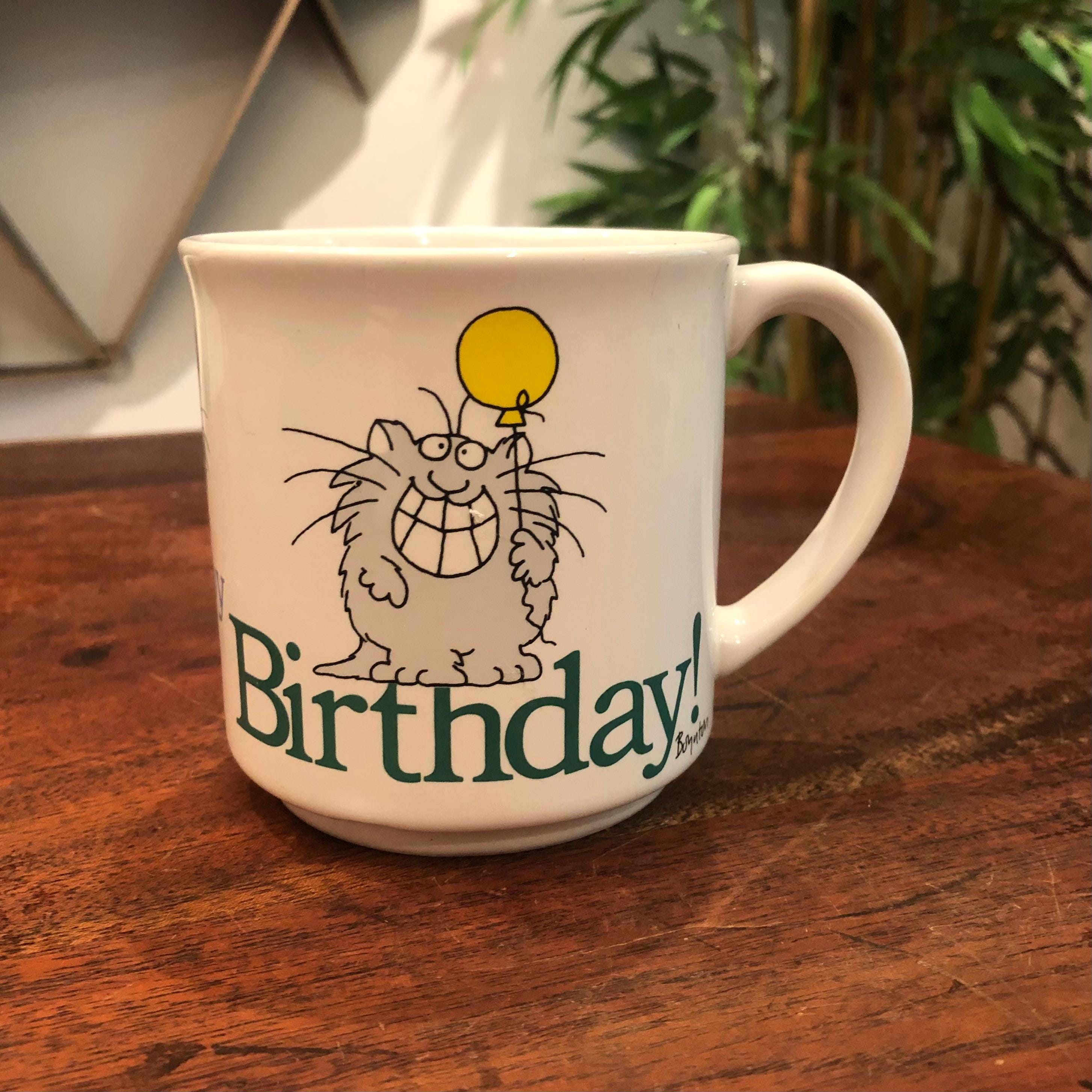 Vintage 1980's Sandra Boynton Cat With Balloons Happy Birthday 12
