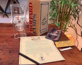 Vintage 1970s Wolfard Oil Lamp with Instructions - Wolfard Lamps - 70s Home Decor