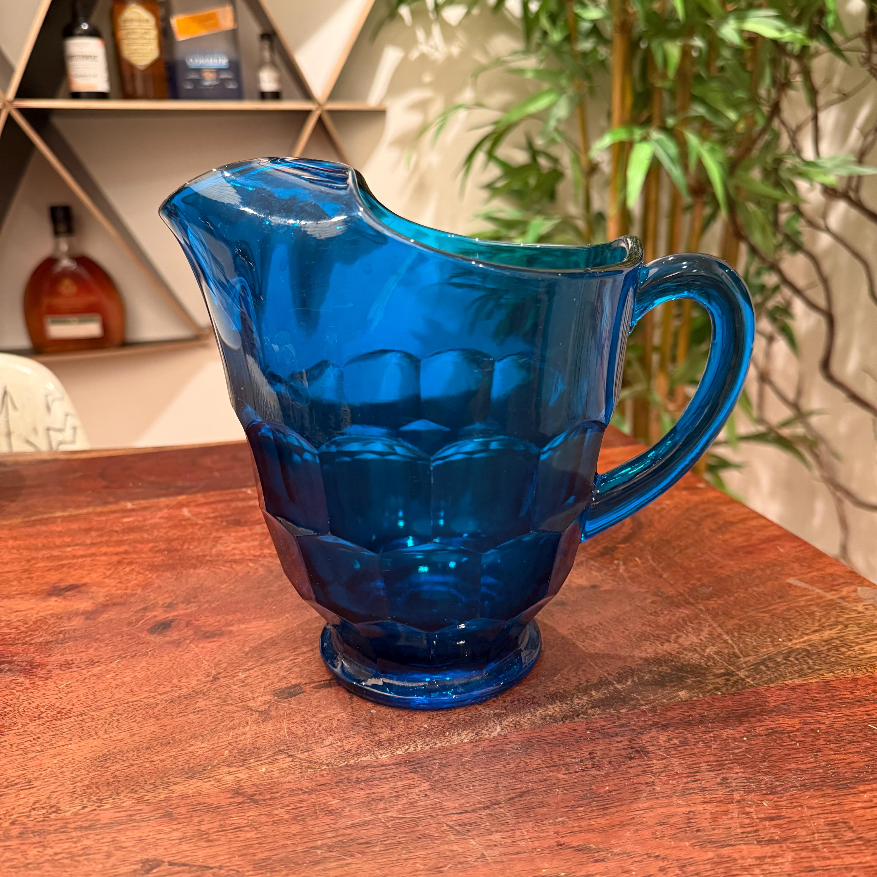 Vintage 1960's Viking Glass Electric Blue Georgian