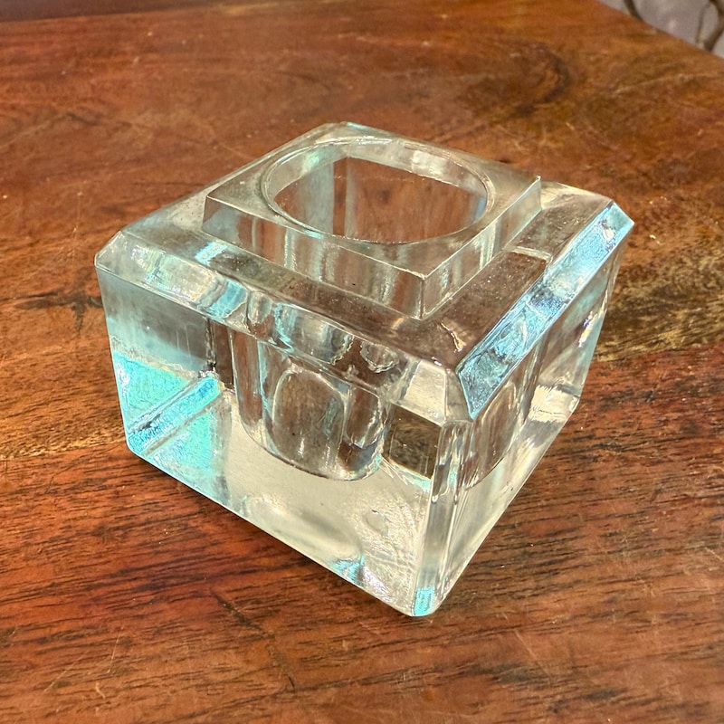 Old Glass Inkwell - Etsy