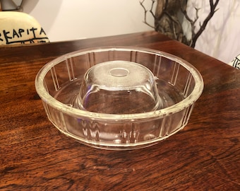 Antique Art Deco Style Glass Queen-Anne Ring Cake Pan by Glasbake - Antique Glass Cake Pan - Glasbake Cake Pan - Art Deco Bakeware