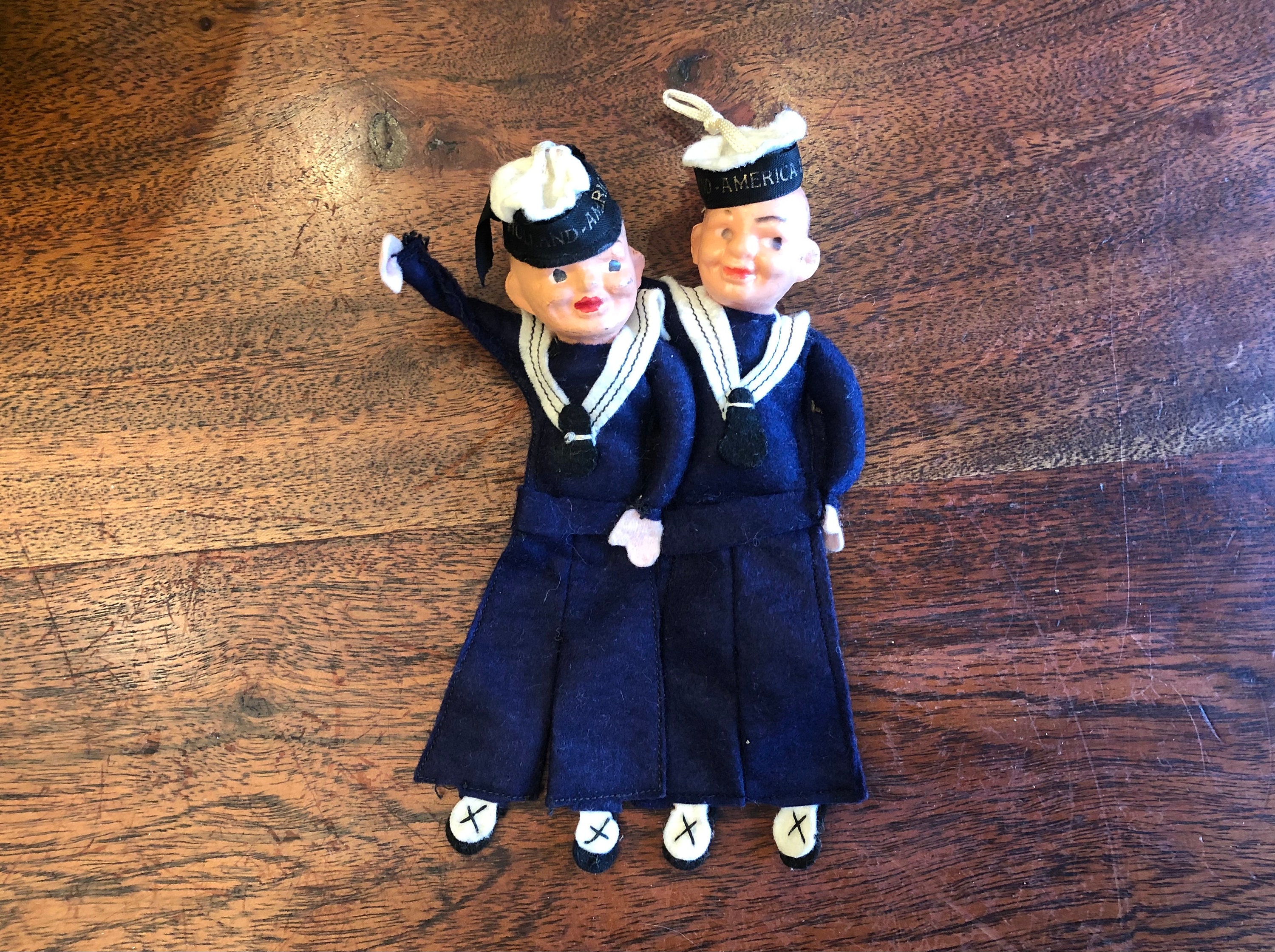 Set of 2 Vintage 1940's Holland-america Line Cruise Ship Celluloid