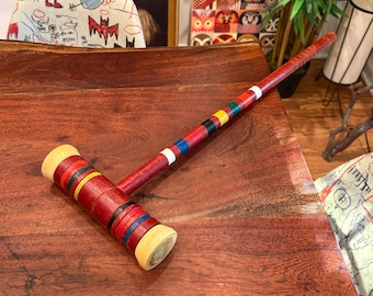 Vintage Wooden Croquet Mallet - Sports Bar Decoration - Outdoor Sports Game - Wood Art Part