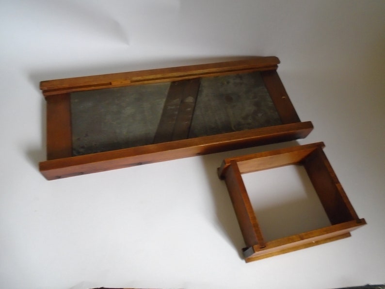 Sale Large Antique 2 Piece Wood /& Metal Food Cabbage Slicer