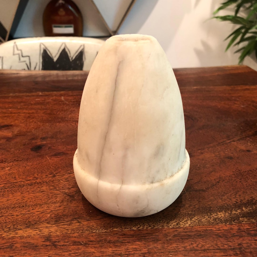 Mid Century Solid White Alabaster Lamp Part - Art Object Home Decor ...