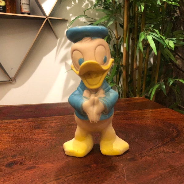 Vintage 1960's Donald Duck Baby's Rubber Squeak Toy by Dell - Mid Century Walt Disney Character Nursery Room Home Decor - 60's Baby Dog Toy